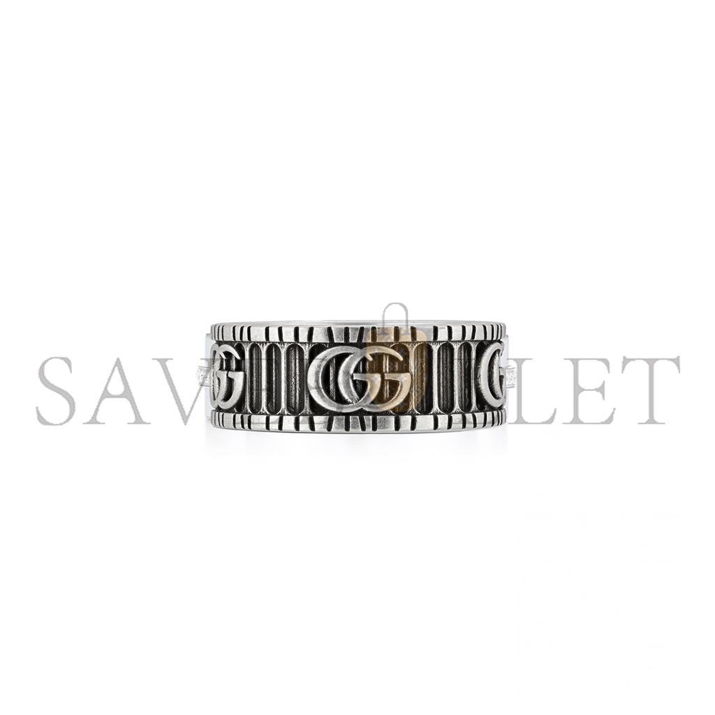 Gvc*1 ring with double g in silver 551899j84000811